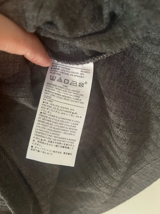 Banana Republic Women's Gray Ribbed Wrap-Front Long Sleeve Top - Picture 2 of 4